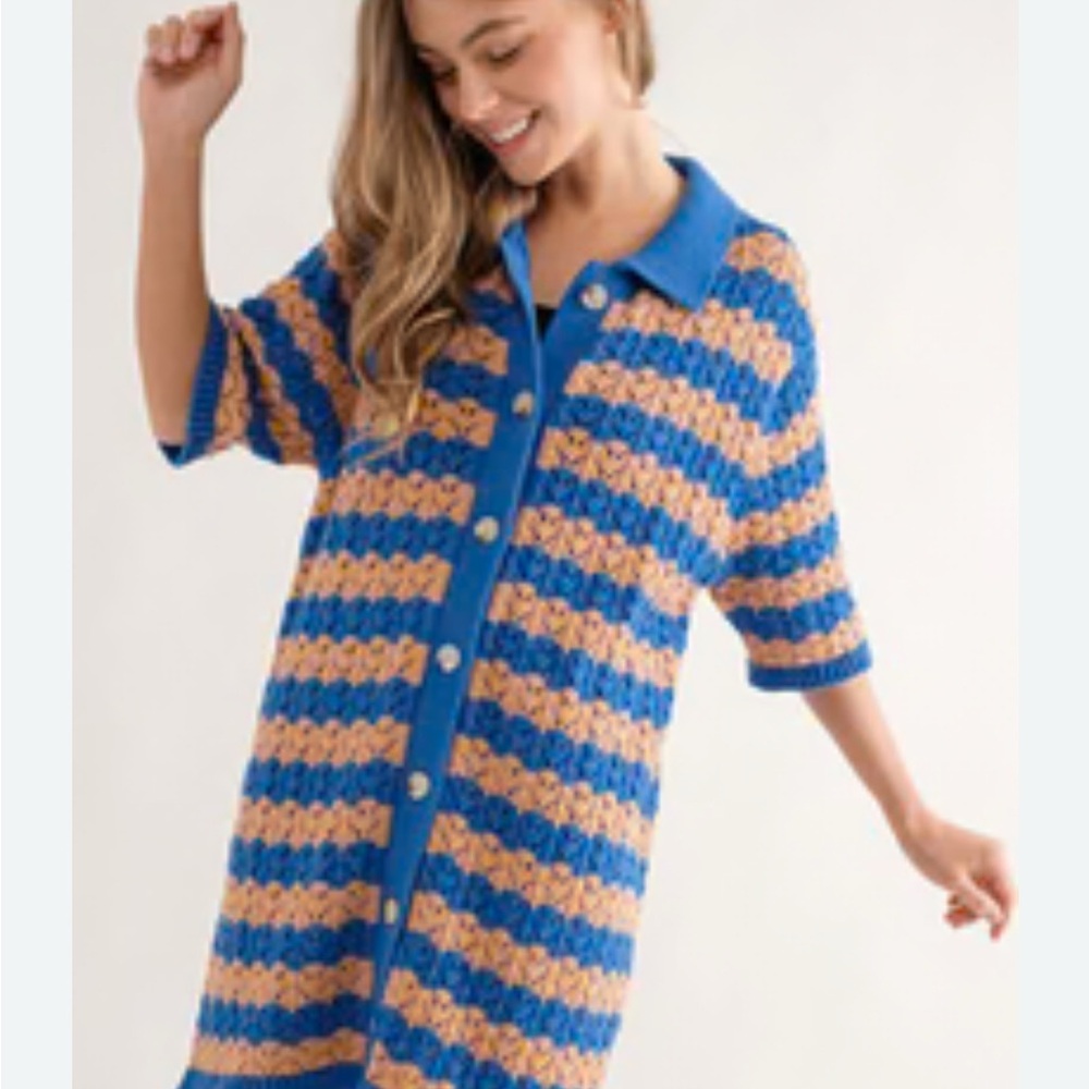 Urban Daizy Soleil Bleu Crochet Mini Dress
